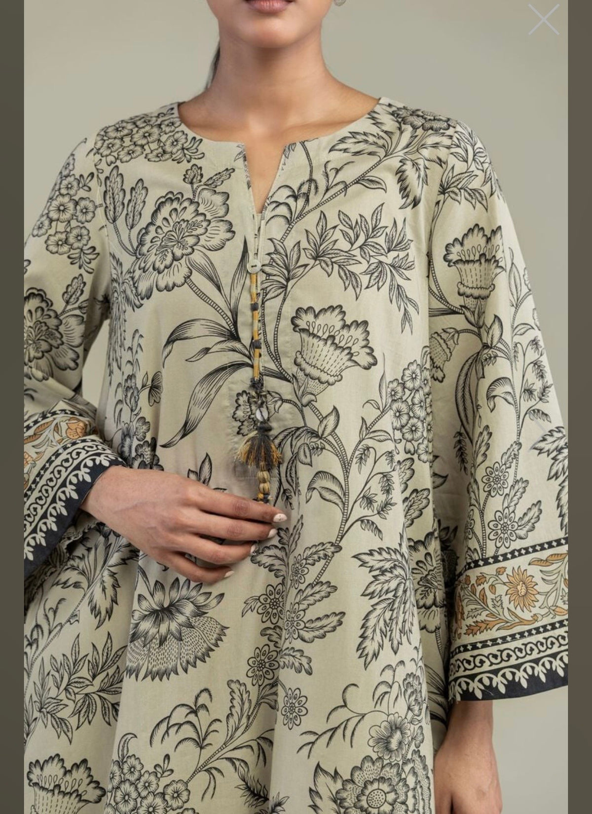 Khaadi | Printed | Lawn | 2-Piece | Ready to Wear | Skin Black