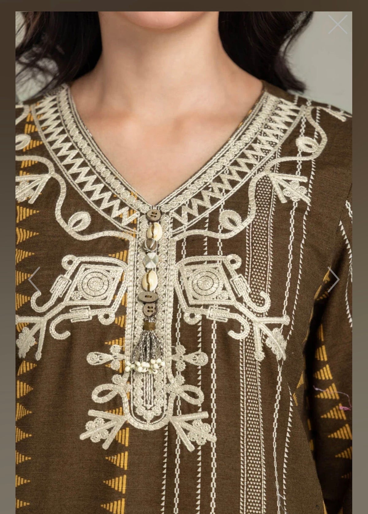 Khaadi | Embroidered | Khaddar | 2-Piece | Ready to Wear | Brown Lining