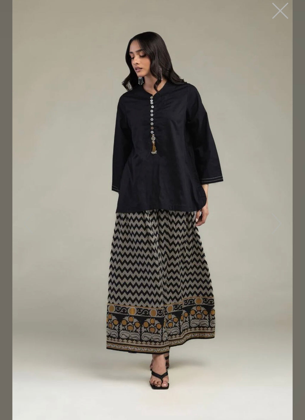 Khaadi | Printed | Lawn | 2-Piece | Ready to Wear | Black Zigzag
