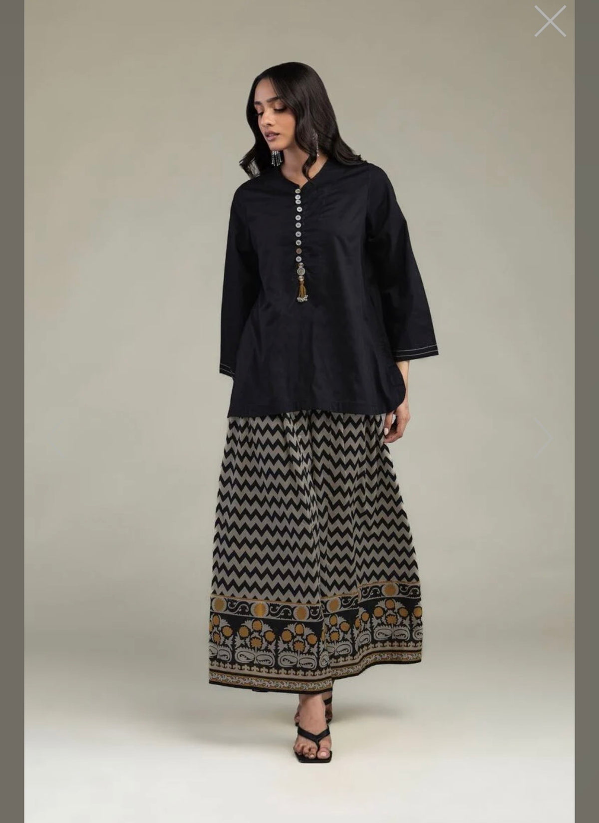Khaadi | Printed | Lawn | 2-Piece | Ready to Wear | Black Zigzag