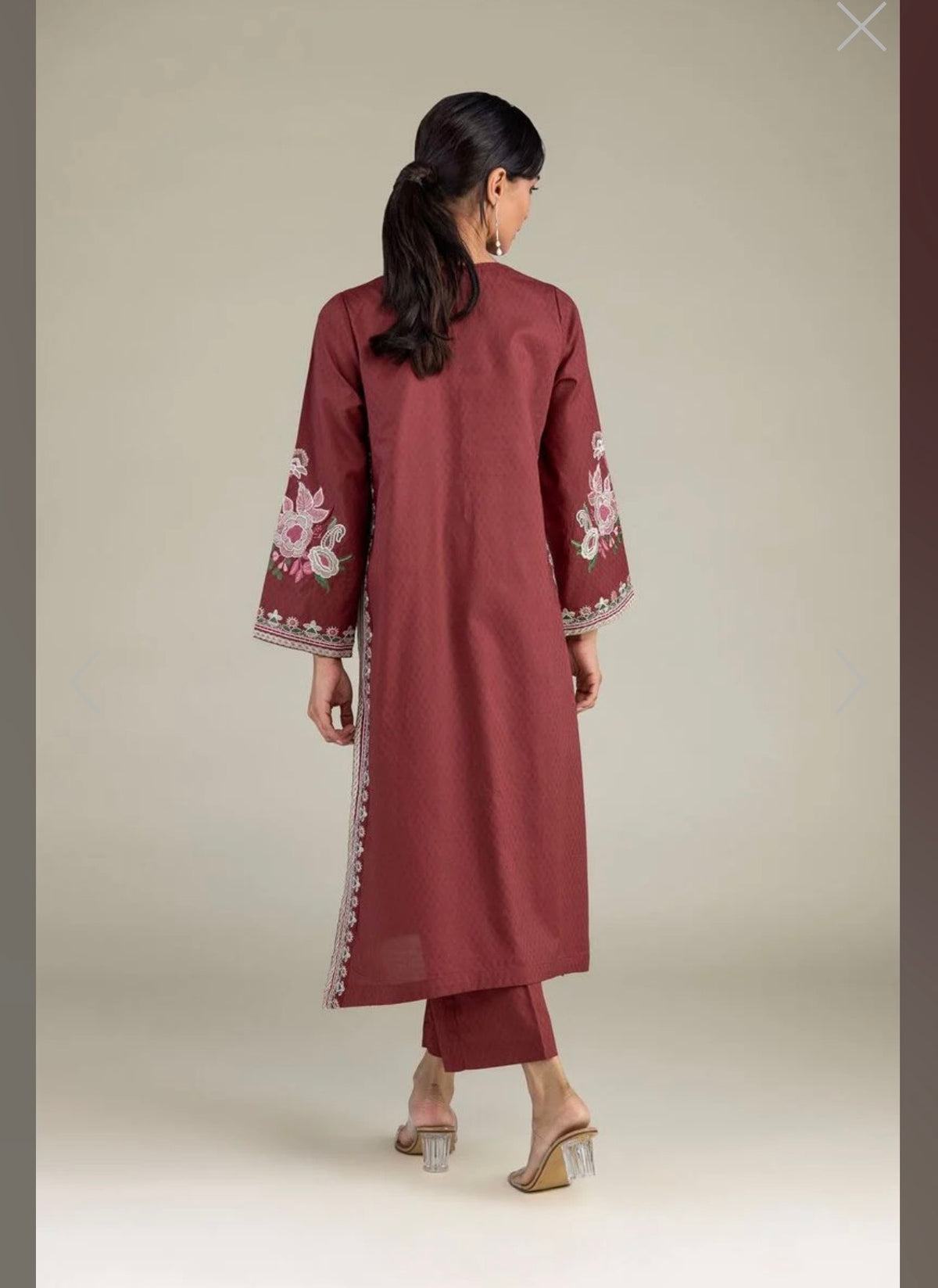 Khaadi | Embroidered | Cambric Lawn | 2-Piece | Ready to Wear | Maroon