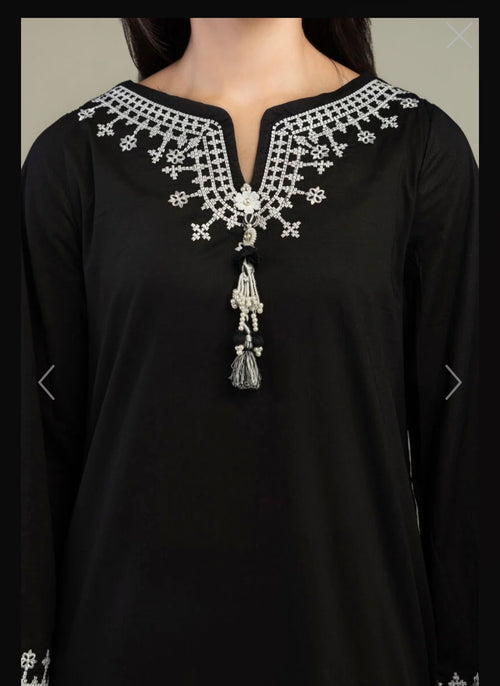 Khaadi | Embroidered | Cambric | 2-Piece | Ready to Wear | Black