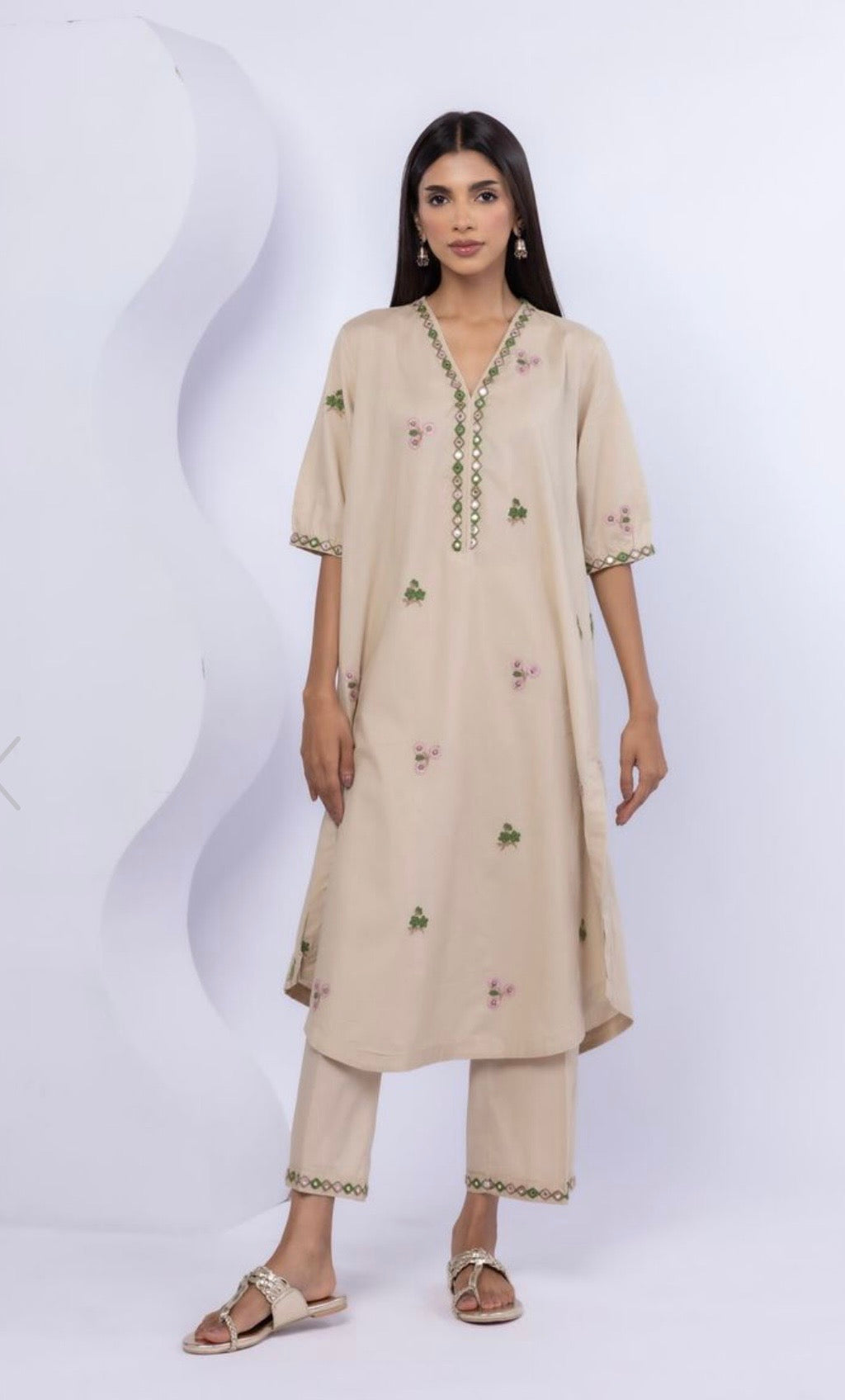 Khaadi | Embroidered | Lawn | 2-Piece | Ready to Wear | Beige