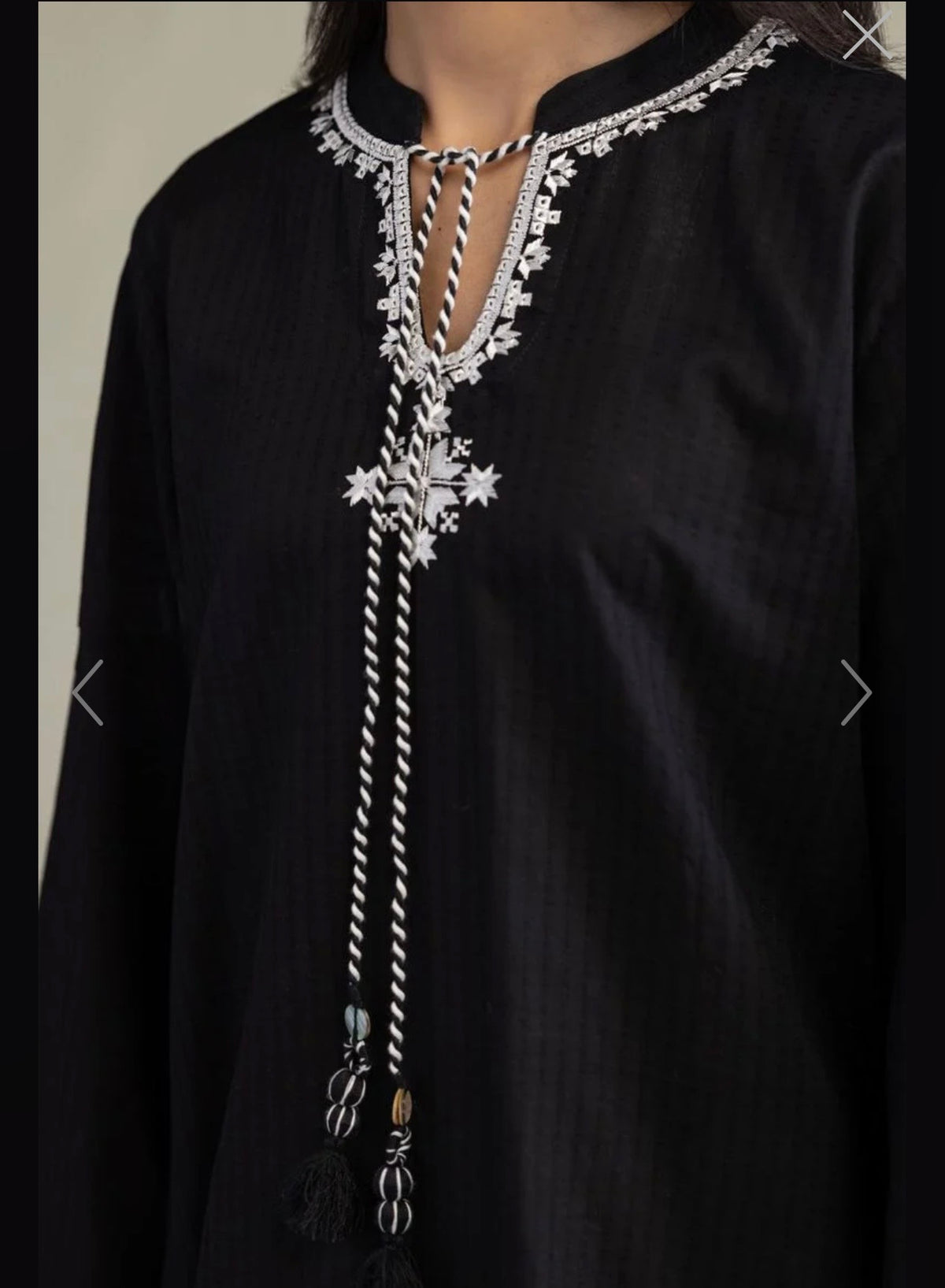 Khaadi | Embroidered | Cambric Lawn | 2-Piece | Ready to Wear | Black White