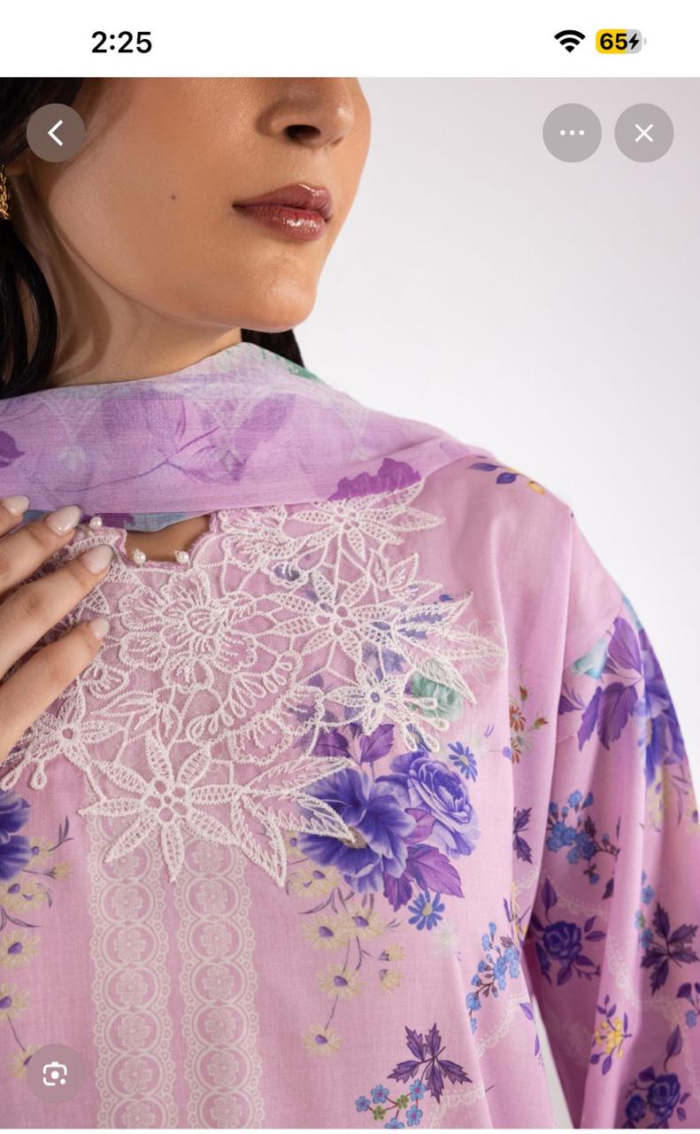 Sana Safinaz | Embroidered | Lawn | 3-Piece | Ready to Wear | Pink