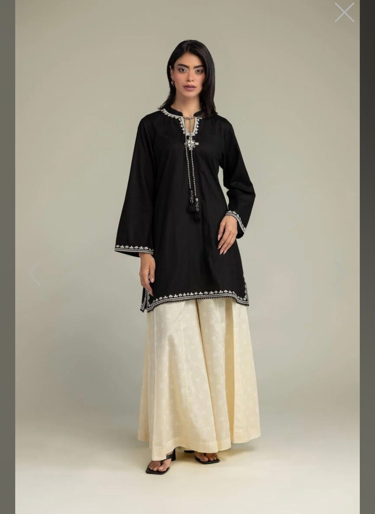 Khaadi | Embroidered | Cambric Lawn | 2-Piece | Ready to Wear | Black White