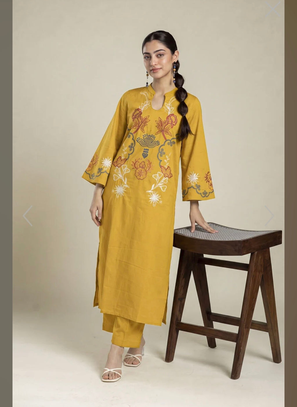 Khaadi | Embroidered | Textured Cotton | 2-Piece | Ready to Wear | Yellow