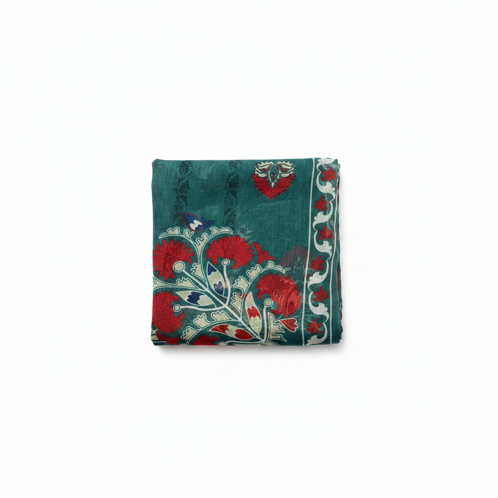 Khaadi | Printed | Chiffon | Dupatta | Green Red
