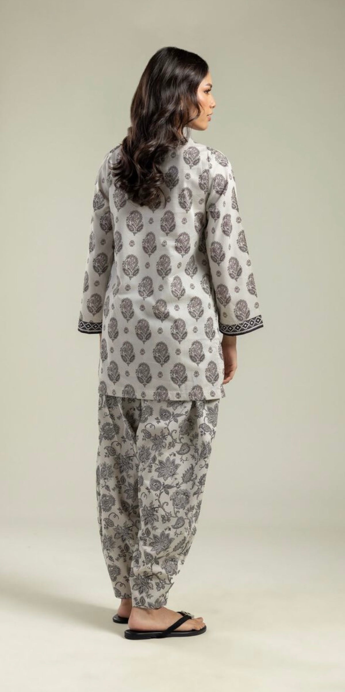Khaadi | Printed | Lawn | 2-Piece | Ready to Wear | Off White brown