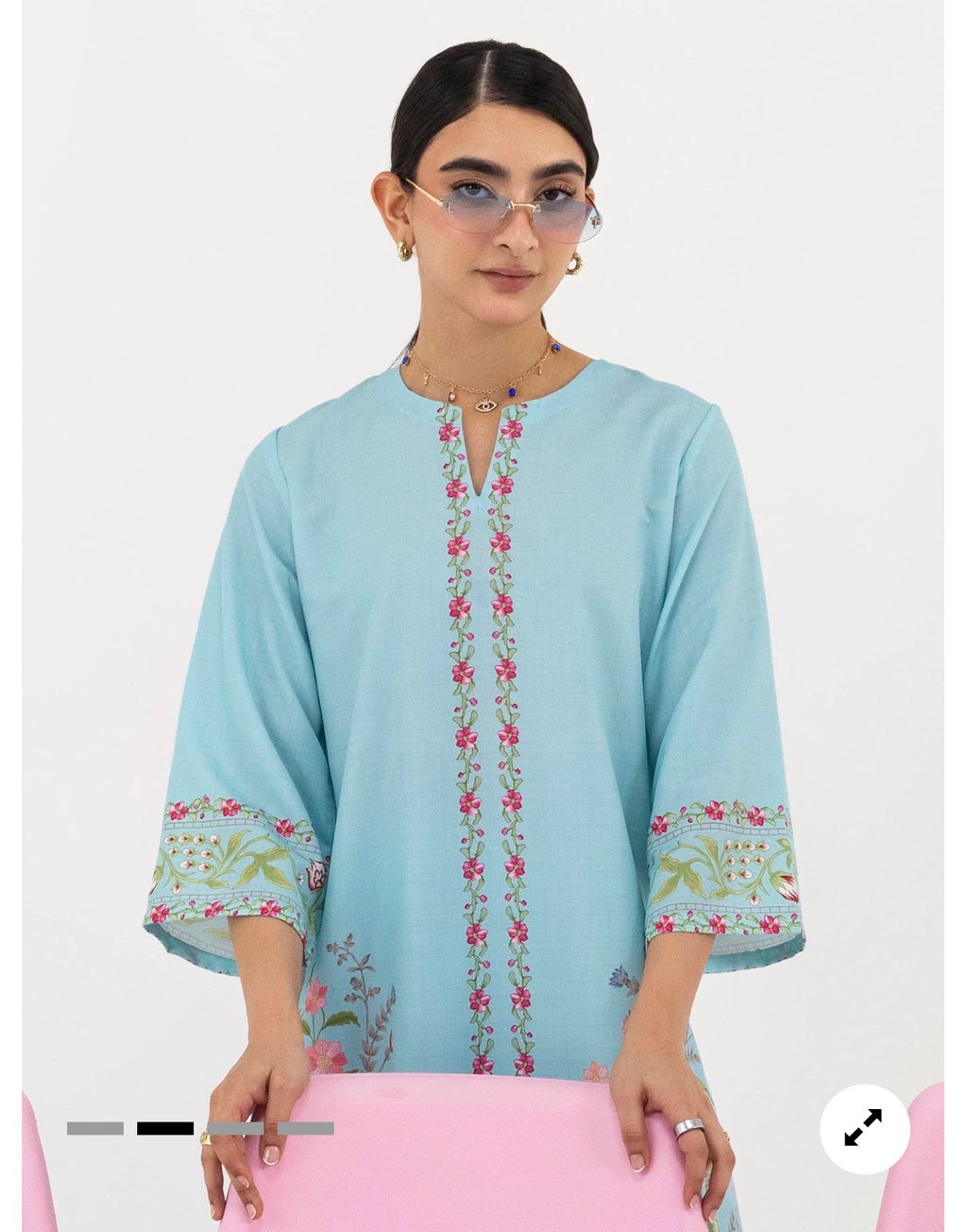 Sana Safinaz | Printed | Polly Cotton | 2-Piece | Ready to Wear | Sky Blue