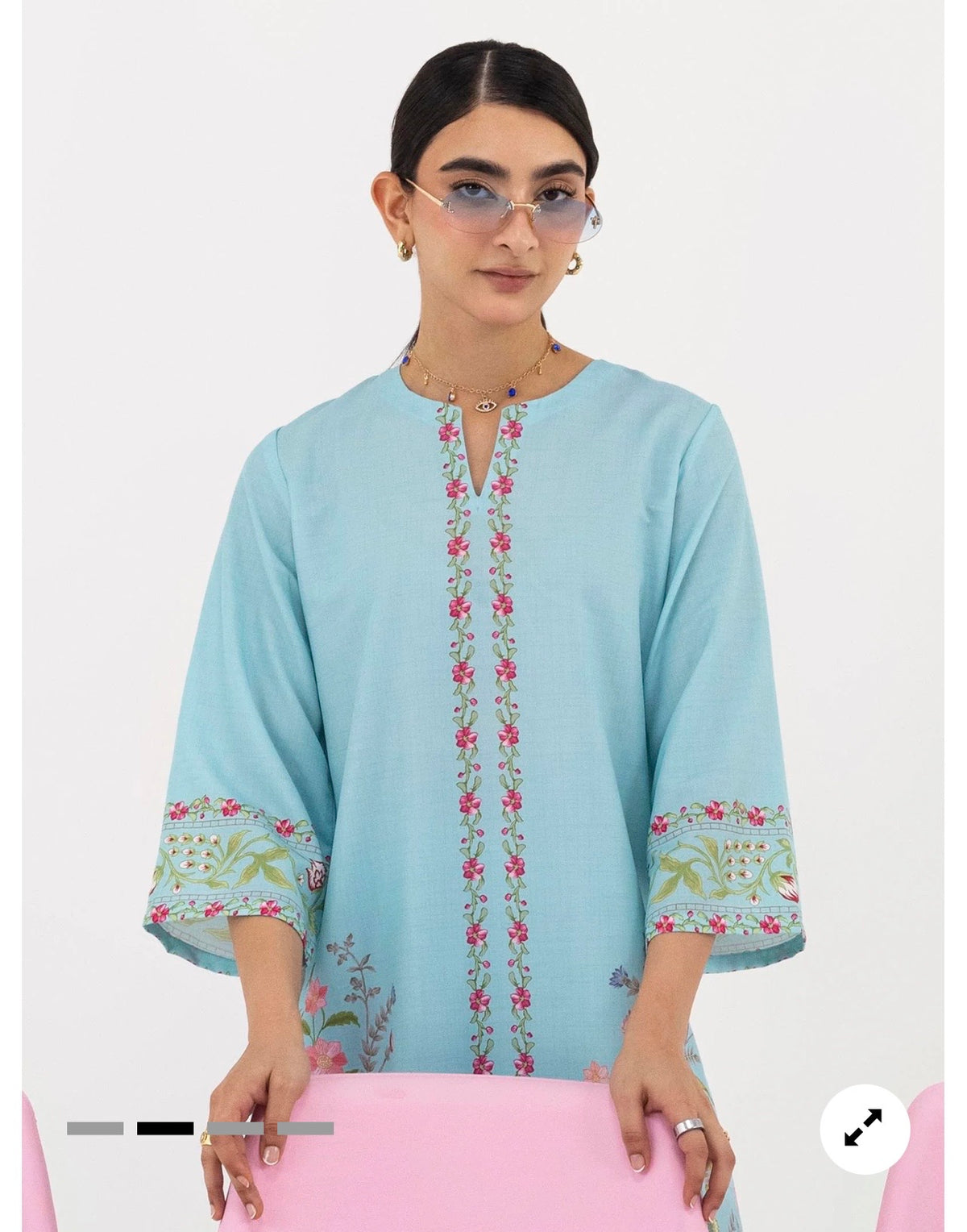 Sana Safinaz | Printed | Polly Cotton | 2-Piece | Ready to Wear | Sky Blue