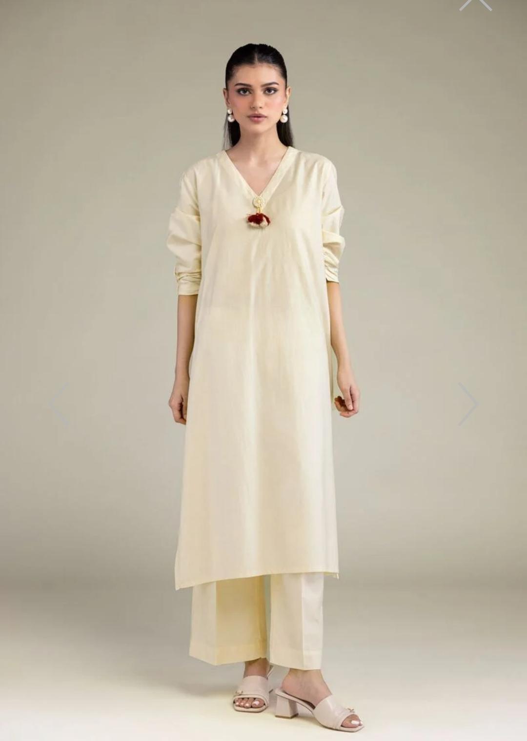 Khaadi | Basic | Cambric Lawn | 2-Piece | Ready to Wear | Off White