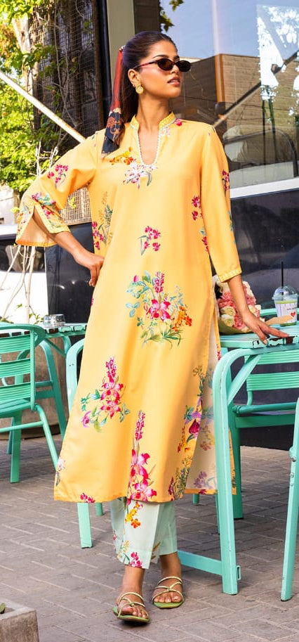 Sana Safinaz | Printed | Polly Cotton | 2-Piece | Ready to Wear | Orange