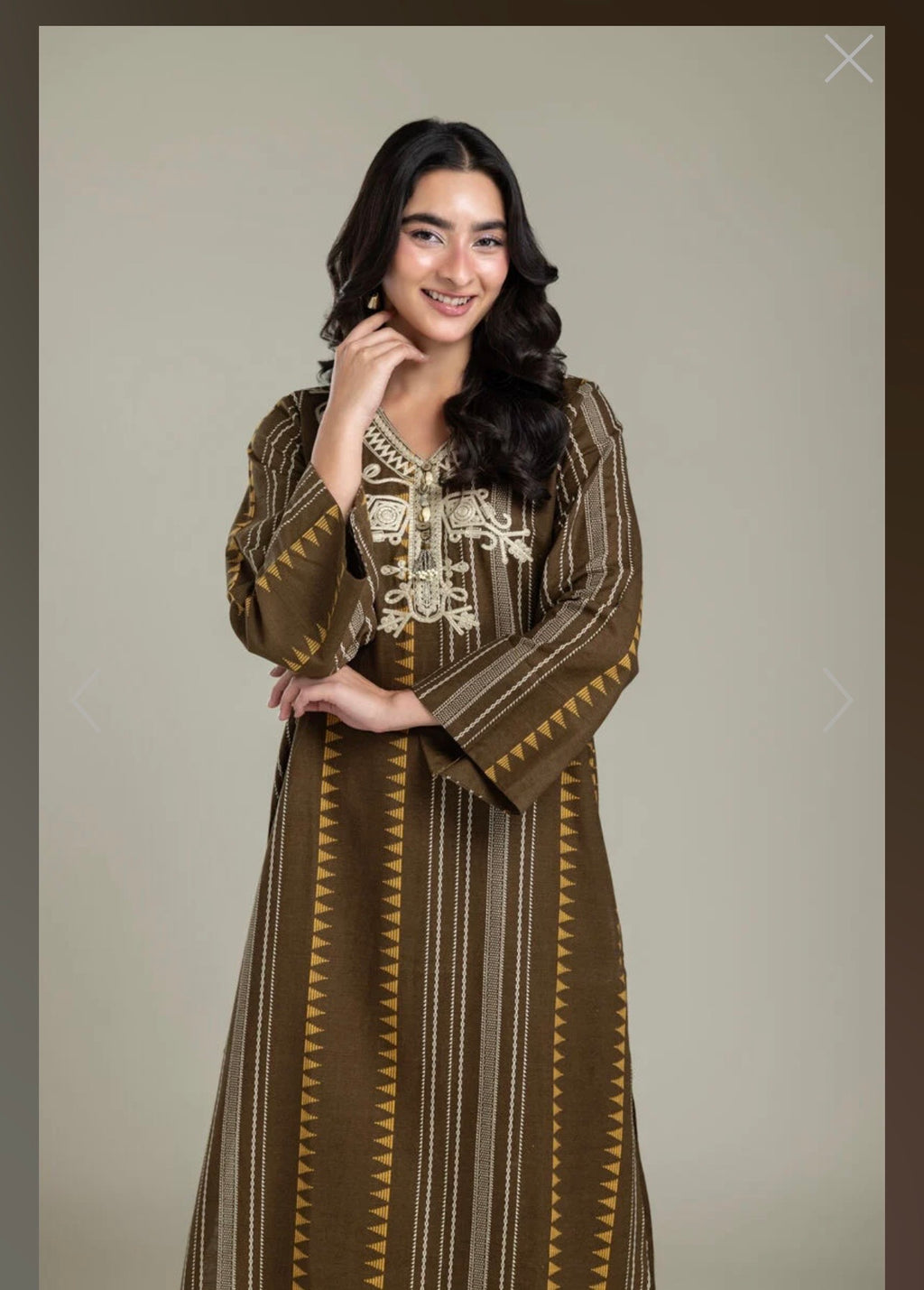Khaadi | Embroidered | Khaddar | 2-Piece | Ready to Wear | Brown Lining