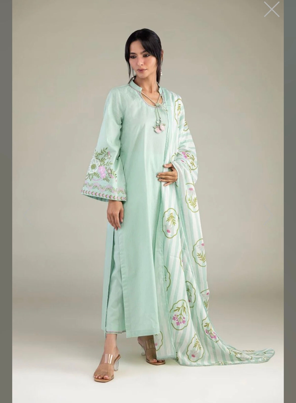 Khaadi | Embroidered | Cambric Lawn | 3-Piece | Ready to Wear | C-Green