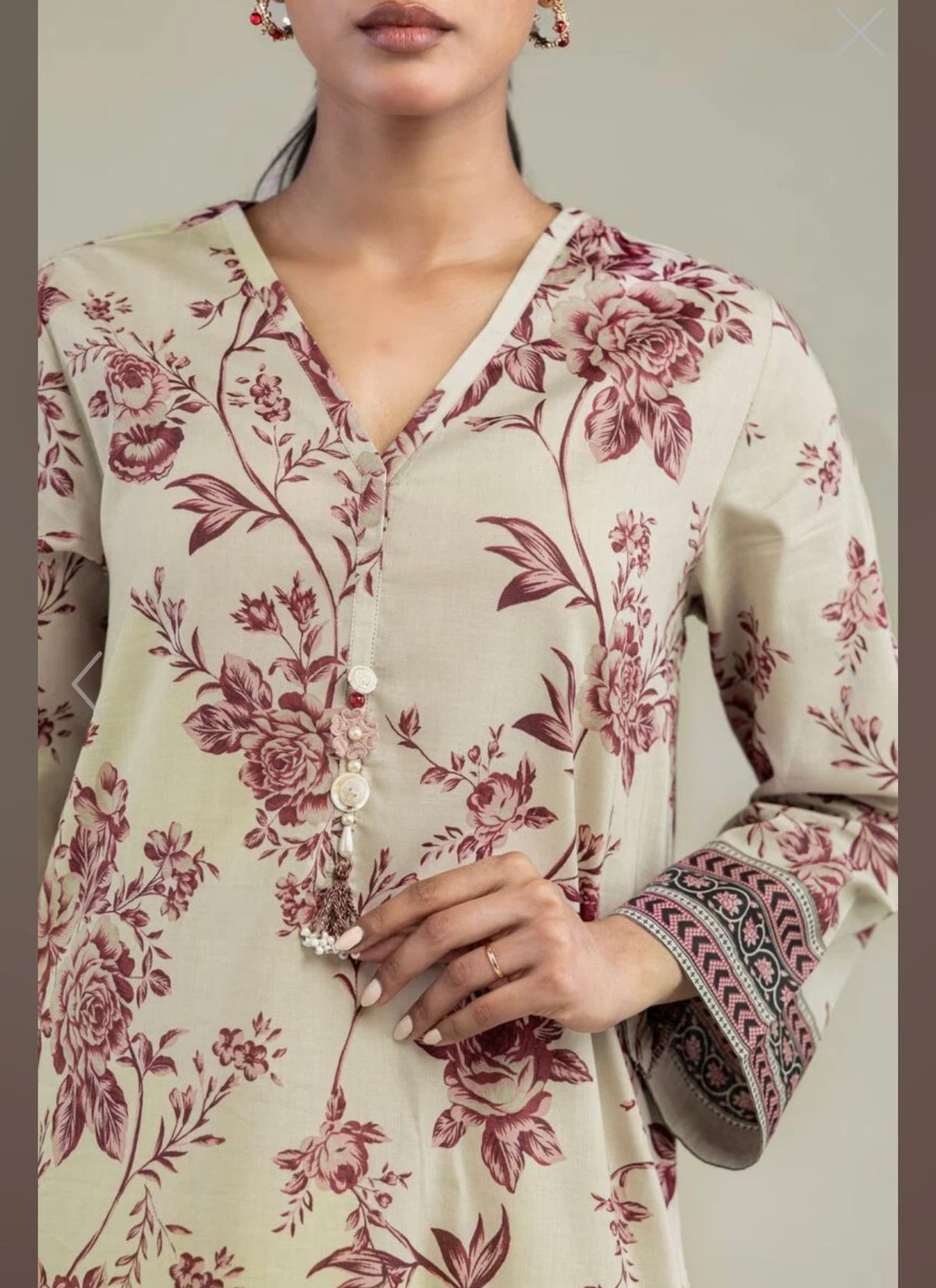 Khaadi | Printed | Lawn | 2-Piece | Ready to Wear | Skin Maroon