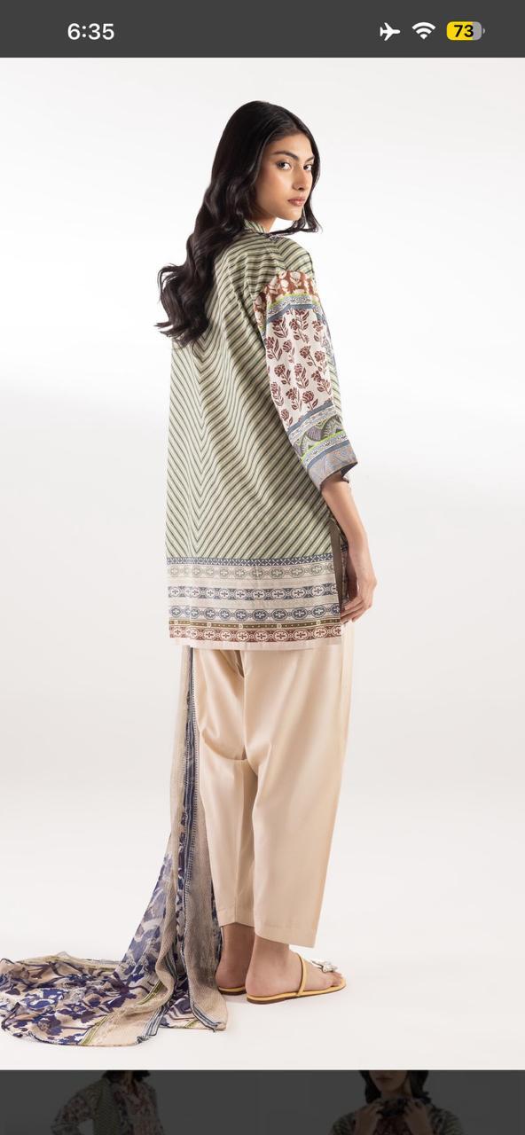 Sana Safinaz | Printed | Lawn | 2-Piece | Ready to Wear | Brown Skin