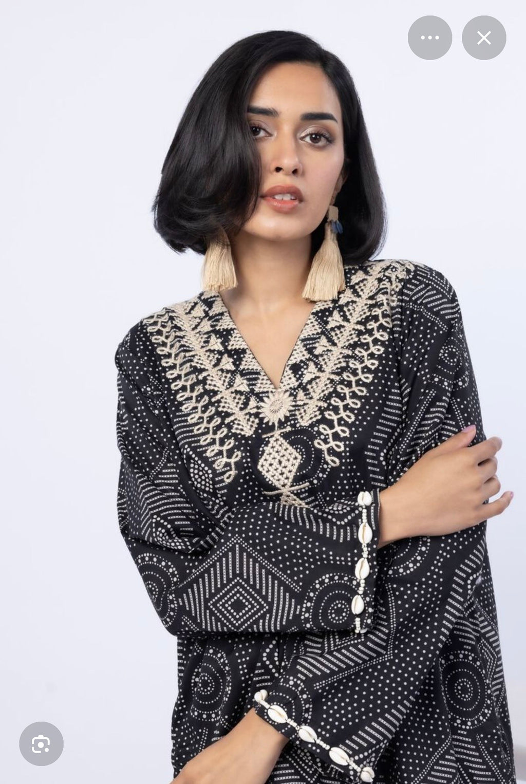 Khaadi | Embroidered | Lawn | 2-Piece | Ready to Wear | Black White Dots