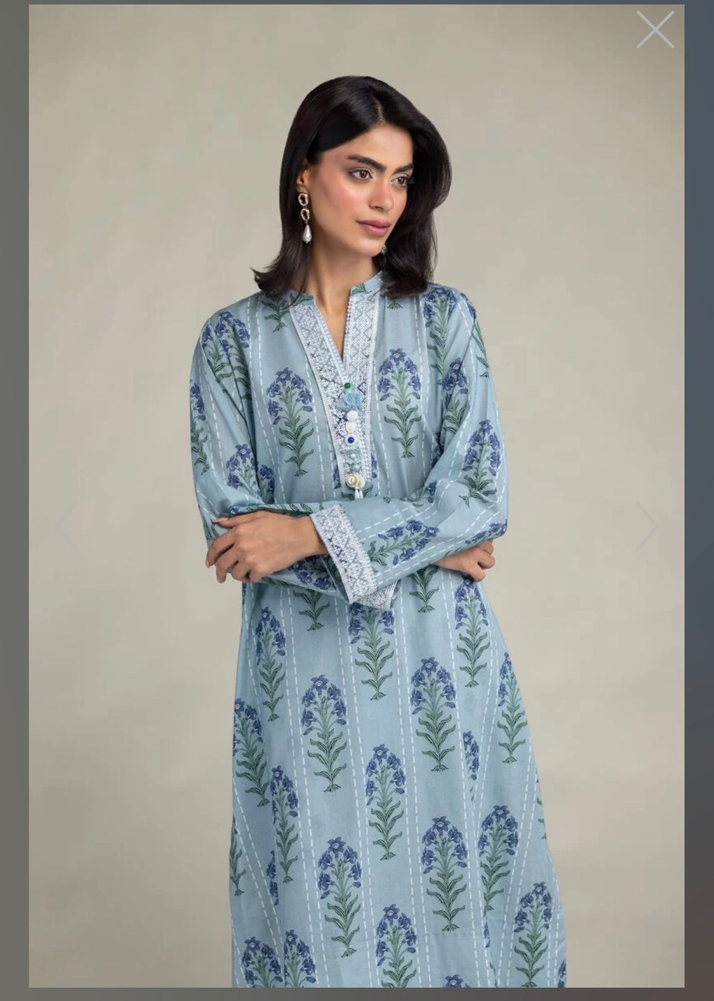 Khaadi | Embroidered | Lawn | 2-Piece | Ready to Wear | Sky Blue