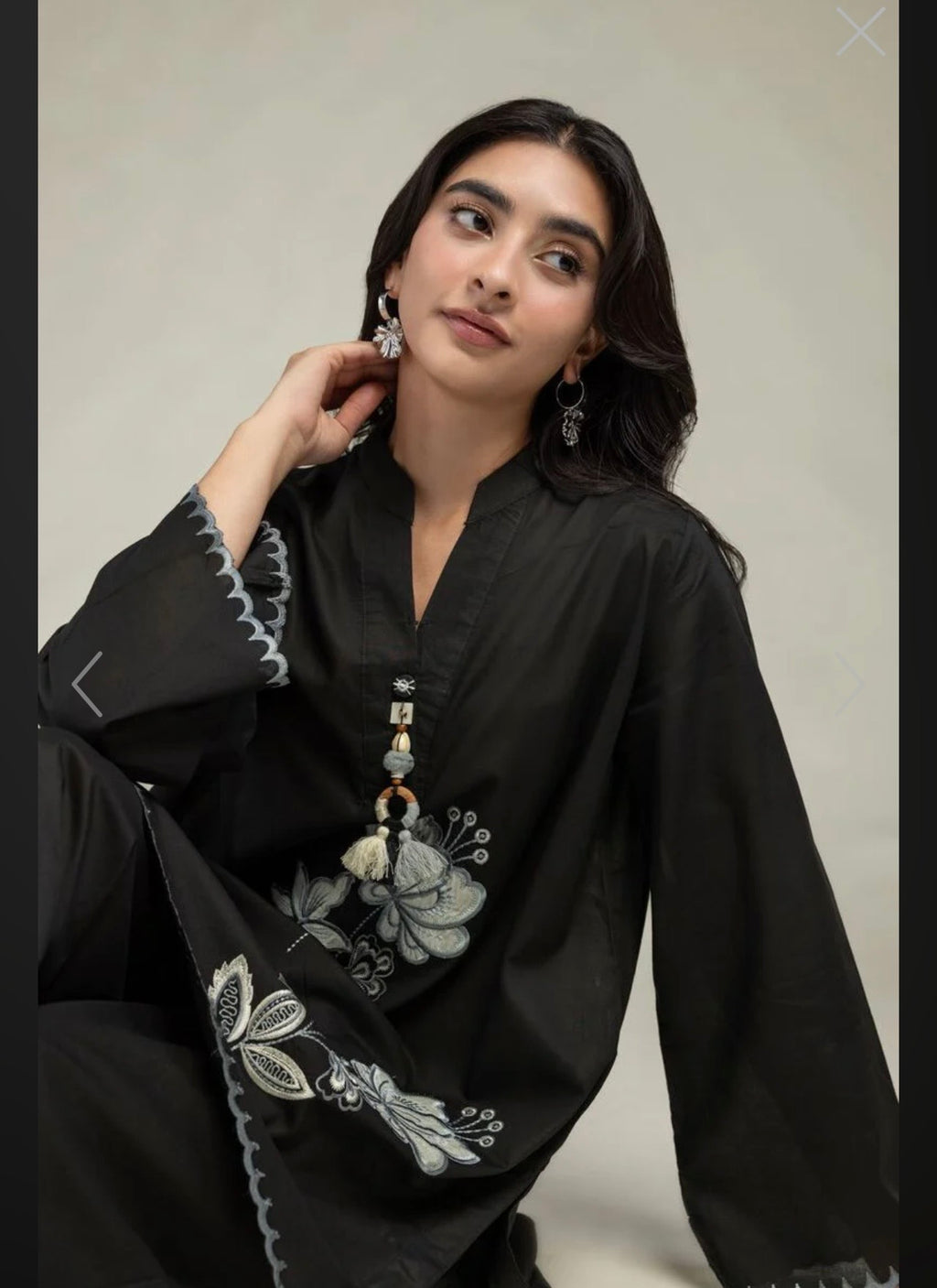 Khaadi | Embroidered | Cambric Lawn | 2-Piece | Ready to Wear | Black