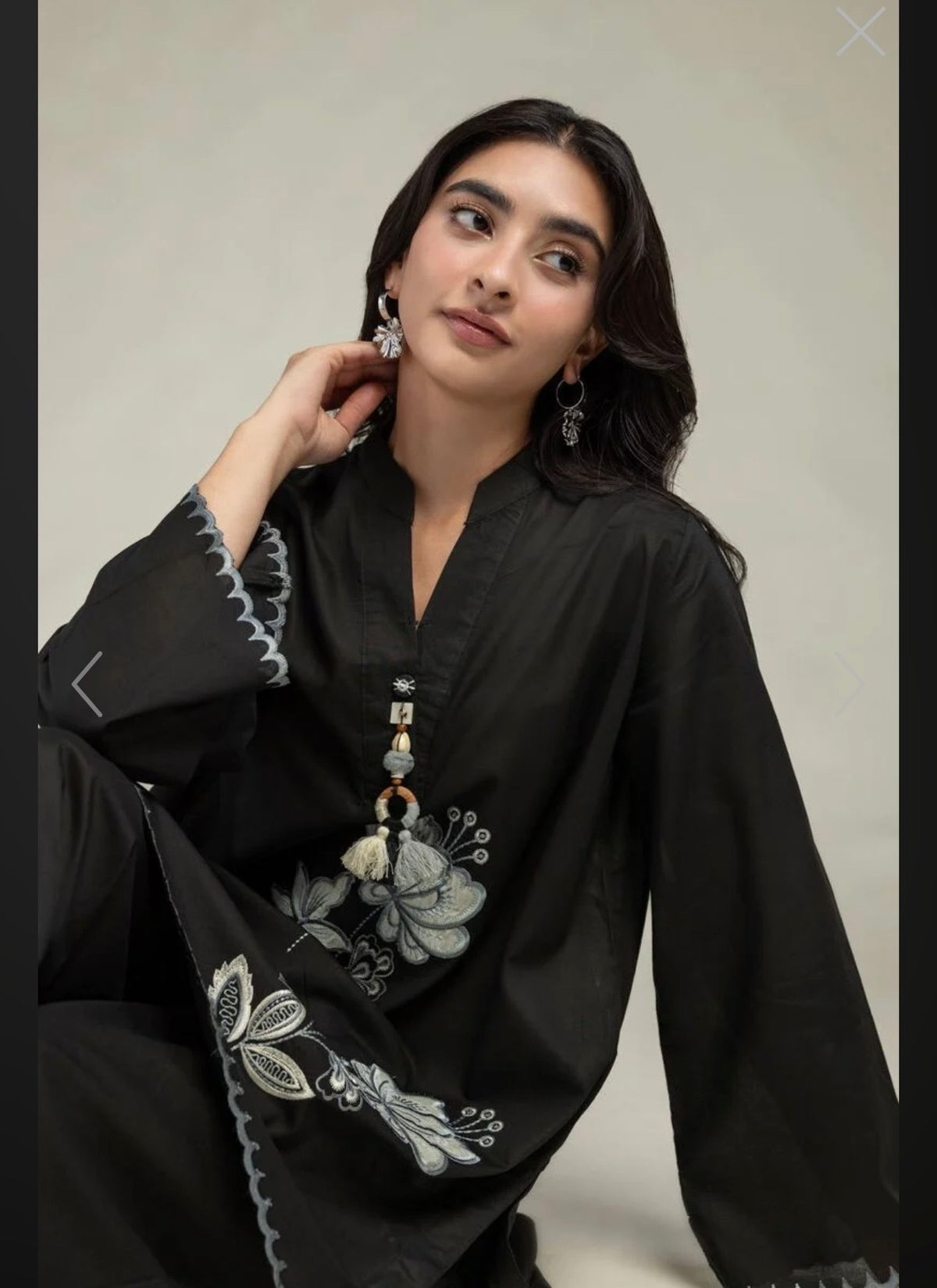 Khaadi | Embroidered | Cambric Lawn | 2-Piece | Ready to Wear | Black