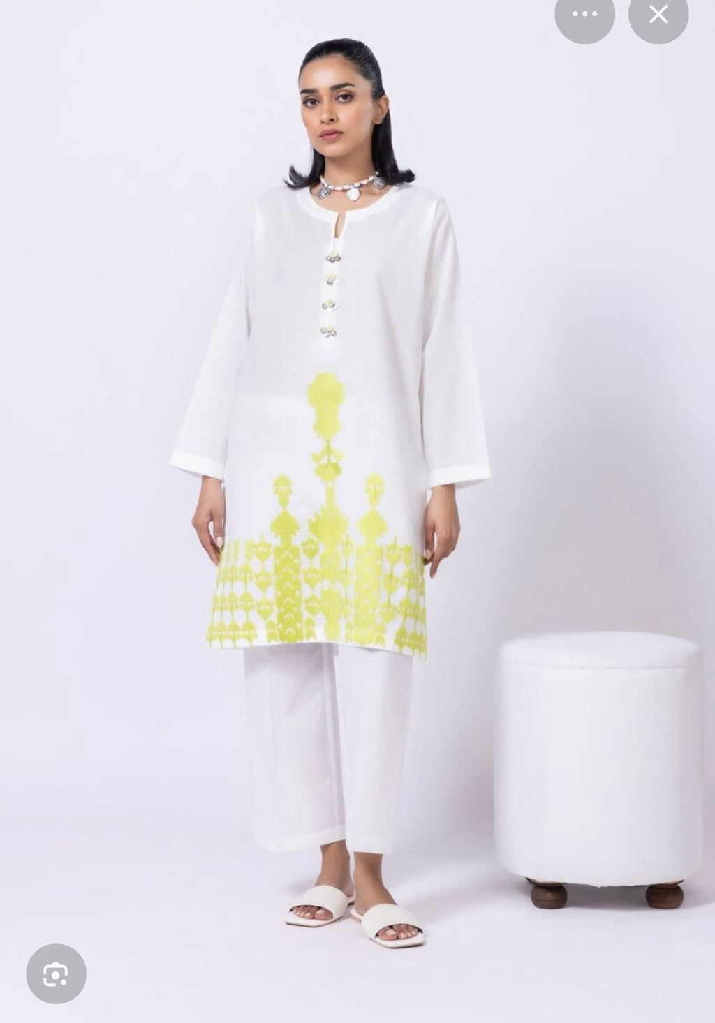 Khaadi | Embroidered | Selftextured Lawn | 2-Piece | Ready to Wear | White Parrot