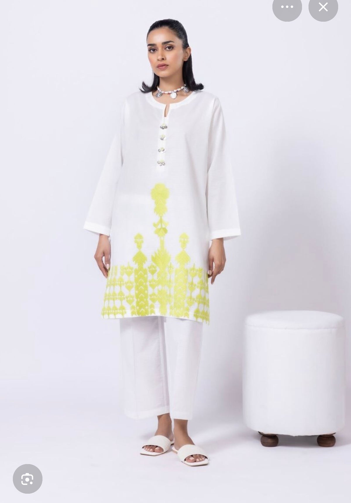 Khaadi | Embroidered | Selftextured Lawn | 2-Piece | Ready to Wear | White Parrot