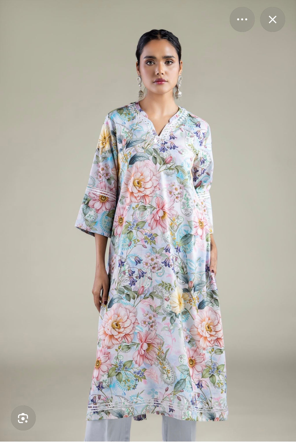 Khaadi | Embroidered | Viscose | 2-Piece | Ready to Wear | Light Grey