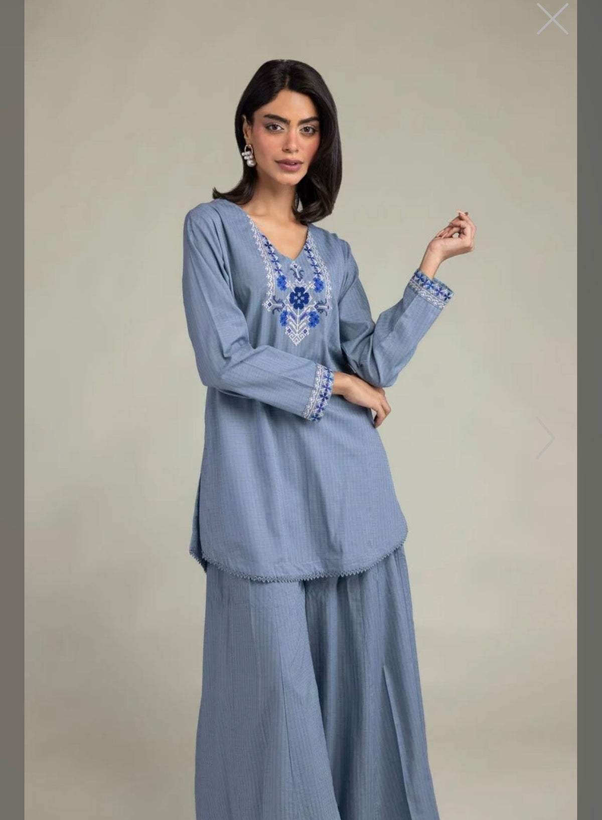 Khaadi | Embroidered | Cambric Lawn | 2-Piece | Ready to Wear | Ice Blue