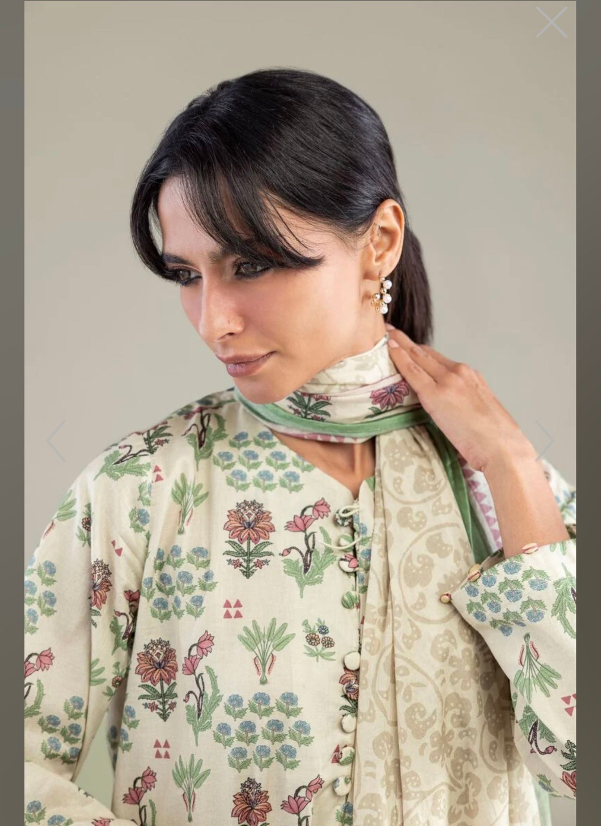 Khaadi | Printed | Lawn | Dupatta | White Multi