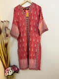 Sana Safinaz | Printed | Raw Silk | 1-Piece | Ready to Wear | Pink