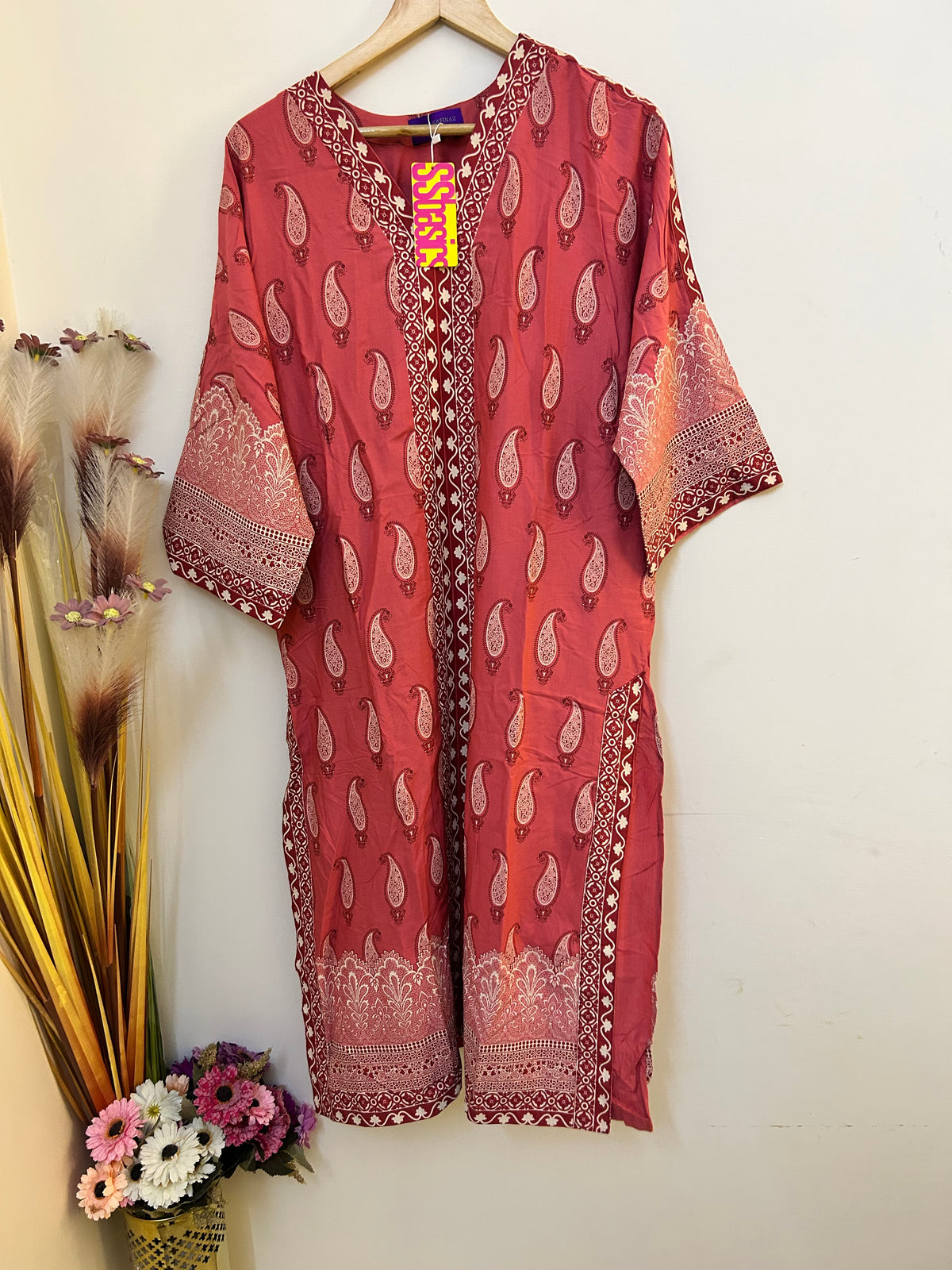 Sana Safinaz | Printed | Raw Silk | 1-Piece | Ready to Wear | Pink