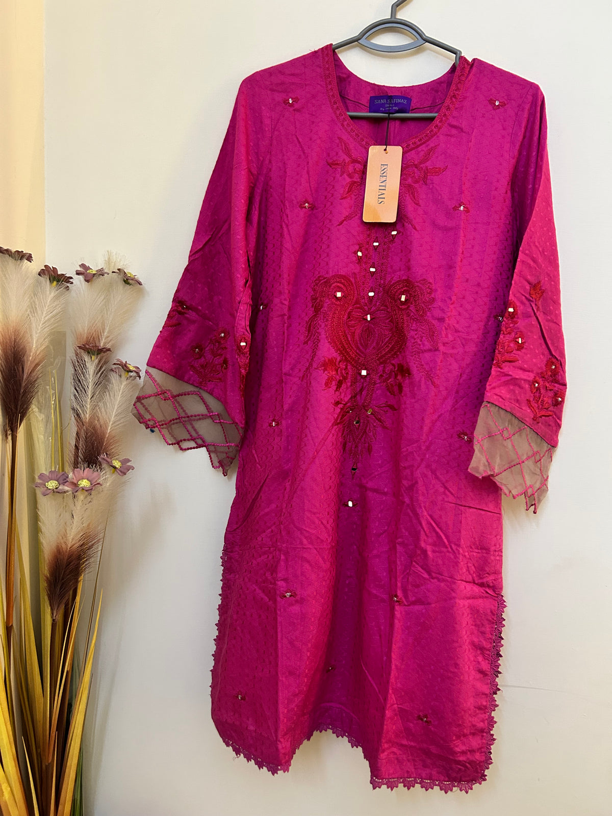 Sana Safinaz | Embroidered | Linen | 1-Piece | Ready to Wear | Pink