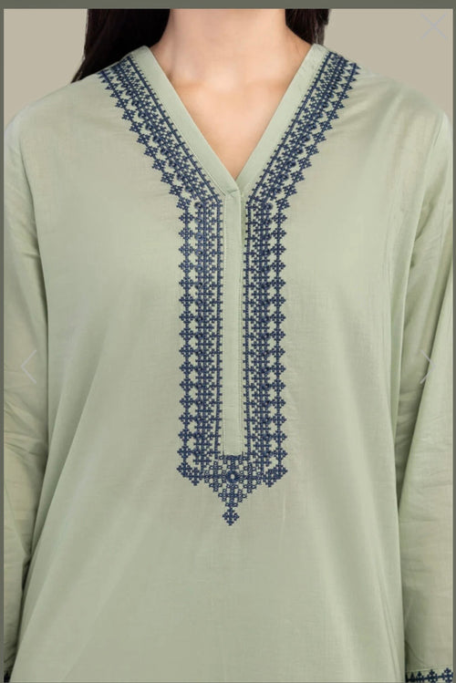 Khaadi | Embroidered | Cambric | 2-Piece | Ready to Wear | Mint Blue