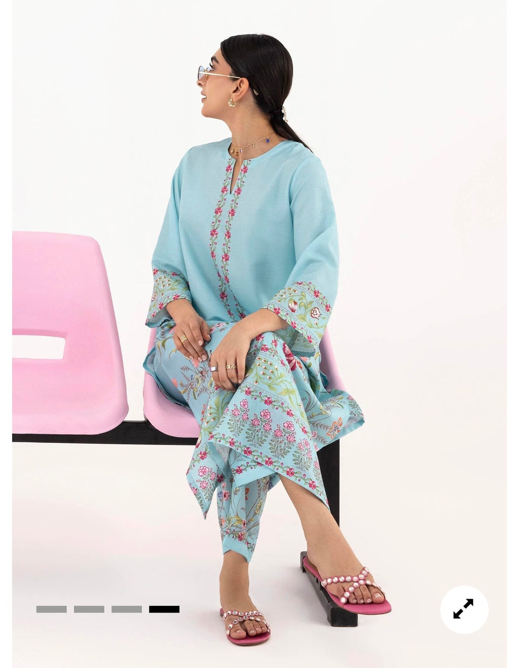 Sana Safinaz | Printed | Polly Cotton | 2-Piece | Ready to Wear | Sky Blue