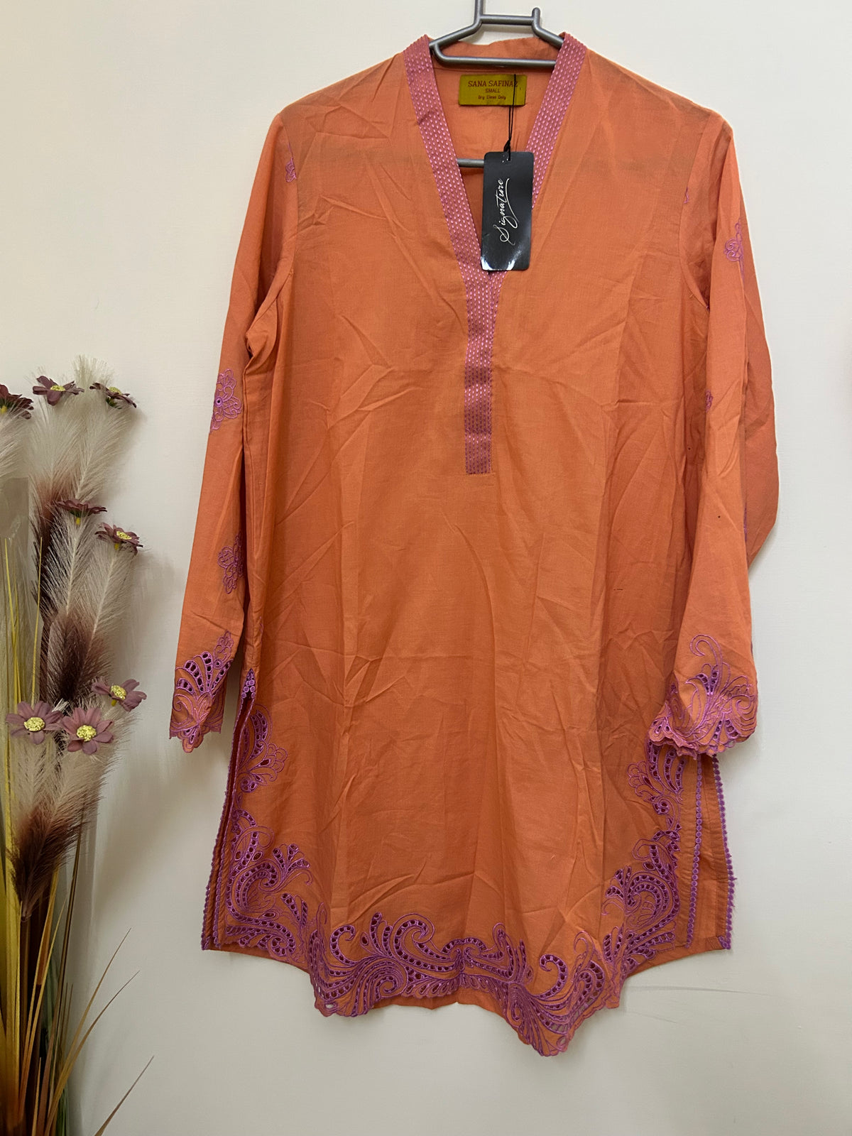 Sana Safinaz | Embroidered | Lawn | 1-Piece | Ready to Wear | Peach
