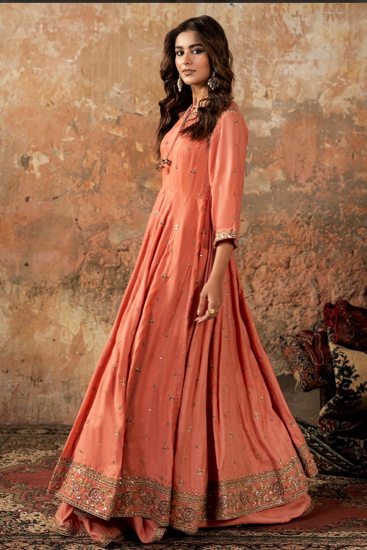 Charizma | Embroidered | Chiffon | 3-Piece | Ready to Wear | Peach