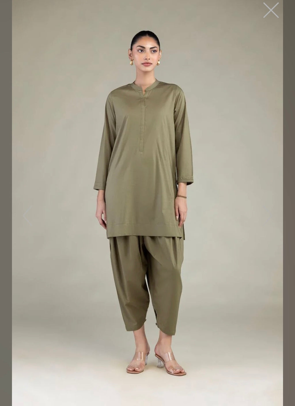 Khaadi | Basic | Cotton Viscose | 2-Piece | Ready to Wear | Olive Green