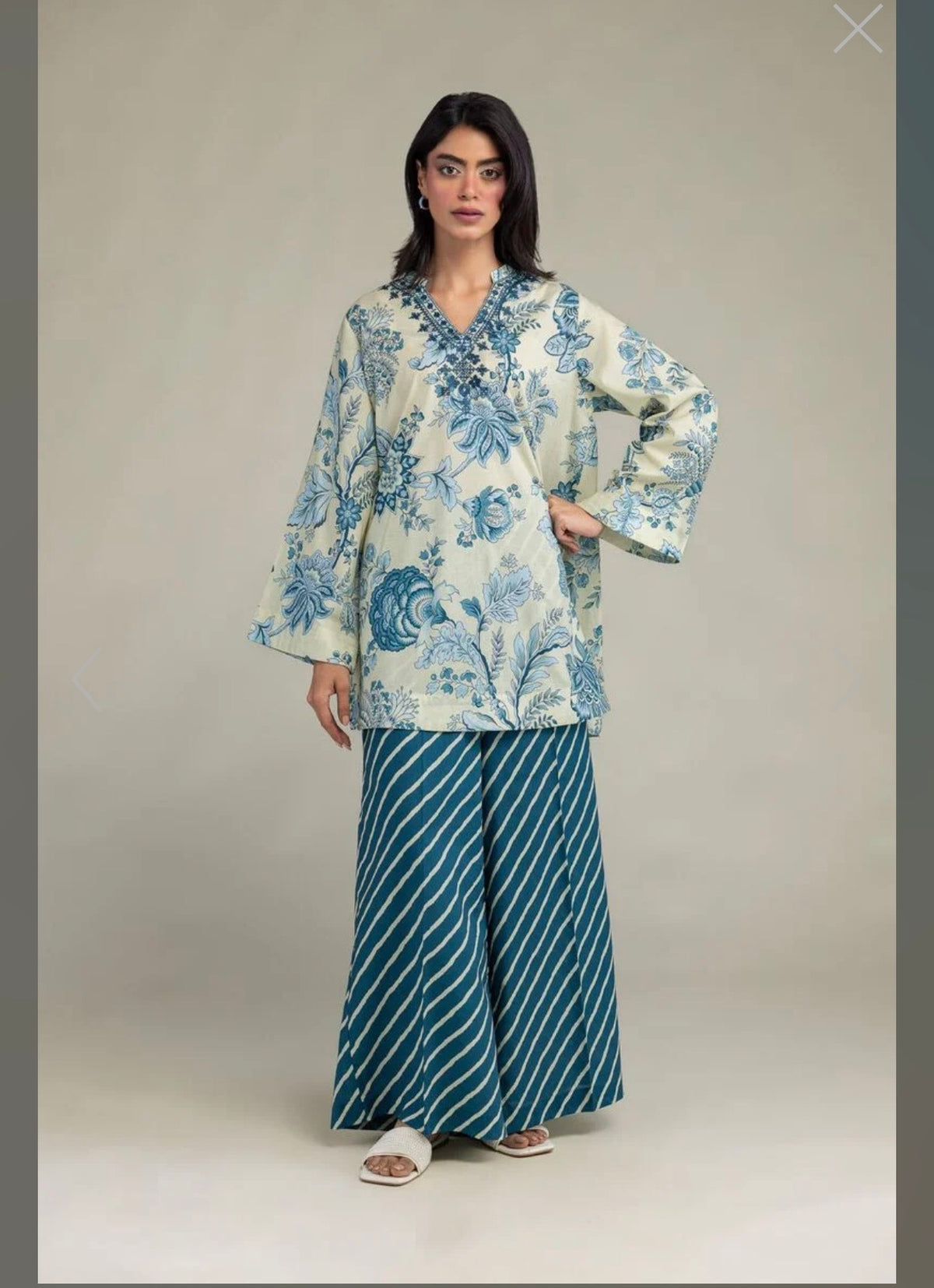 Khaadi | Embroidered | Lawn | 2-Piece | Ready to Wear | Skin Blue