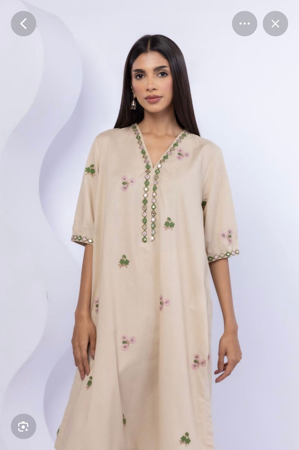 Khaadi | Embroidered | Lawn | 2-Piece | Ready to Wear | Beige