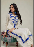 Khaadi | Embroidered | Cambric Lawn | 2-Piece | Ready to Wear | White Blue