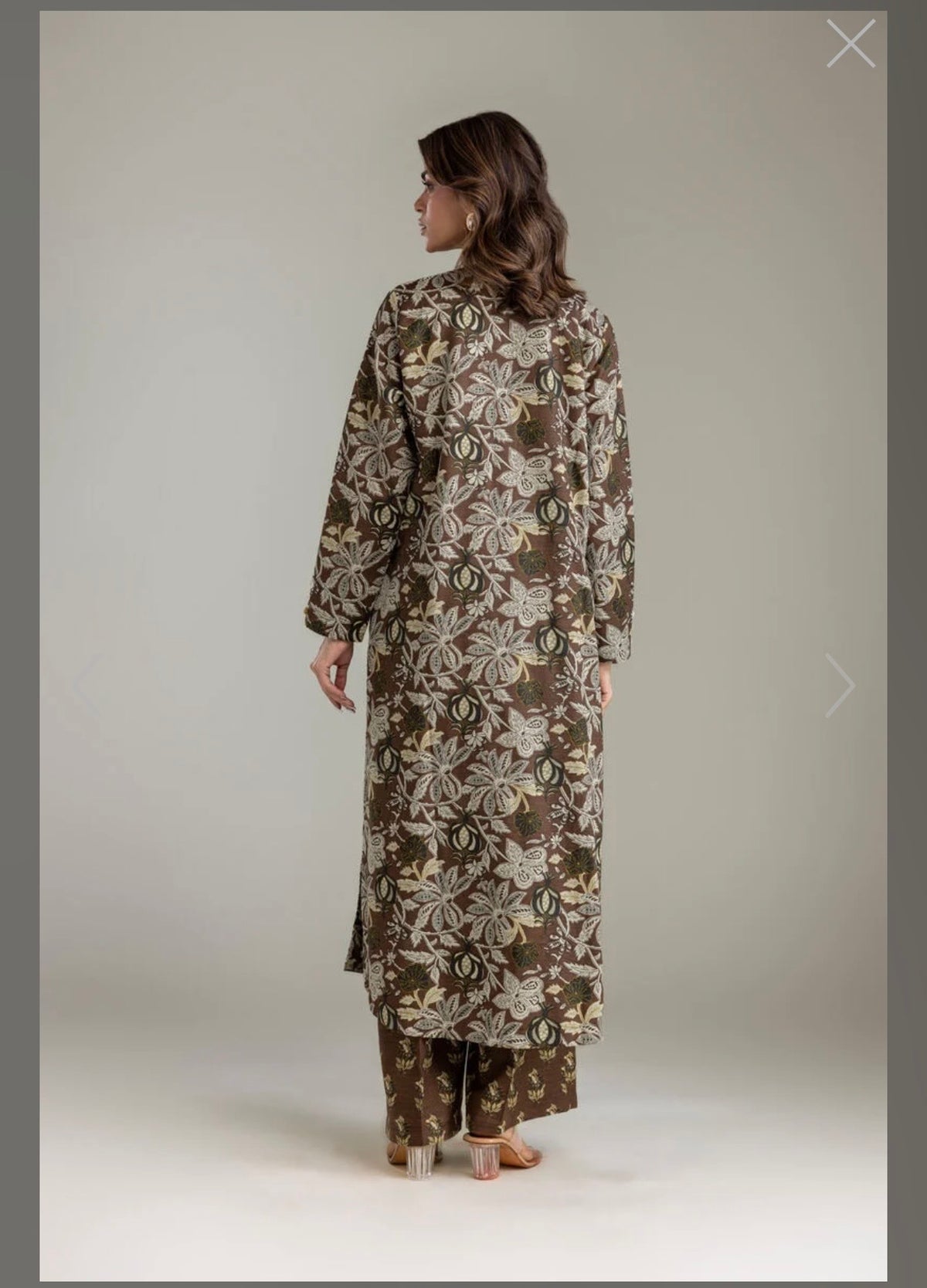 Khaadi | Embroidered | Khaddar | 2-Piece | Ready to Wear | Brown Floral