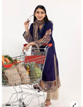Sana Safinaz | Printed | Linen | 2-Piece | Ready to Wear | Purple Blue