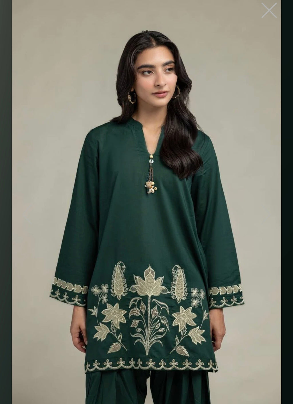 Khaadi | Embroidered | Cambric Lawn | 2-Piece | Ready to Wear | Bottle Green