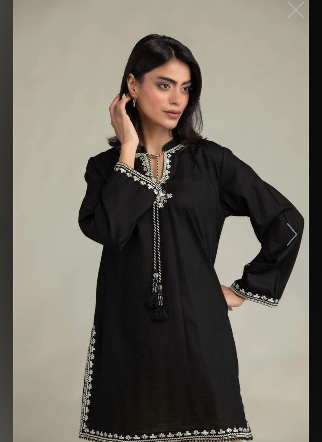 Khaadi | Embroidered | Cambric Lawn | 2-Piece | Ready to Wear | Black White
