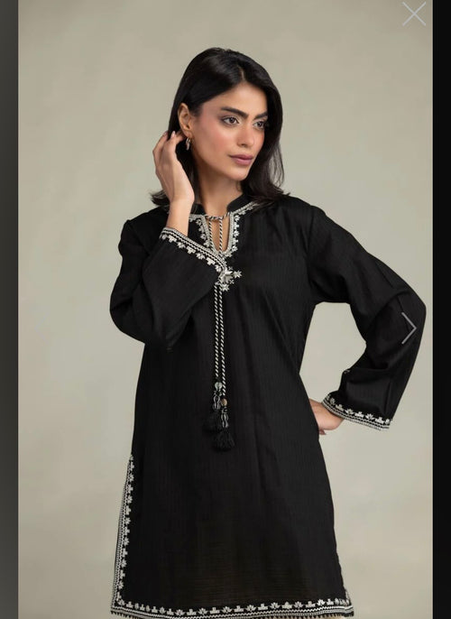 Khaadi | Embroidered | Cambric Lawn | 2-Piece | Ready to Wear | Black White