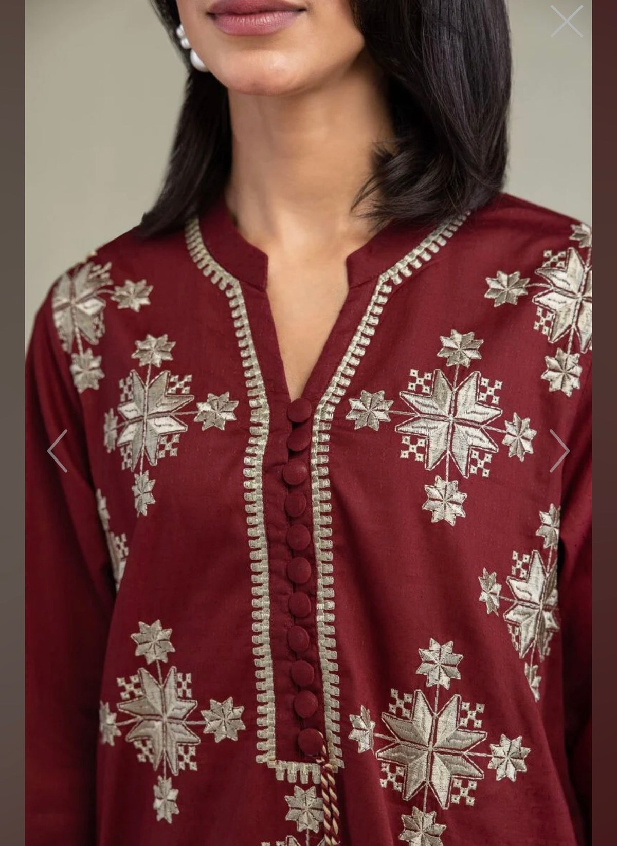 Khaadi | Embroidered | Cambric Lawn | 2-Piece | Ready to Wear | Maroon
