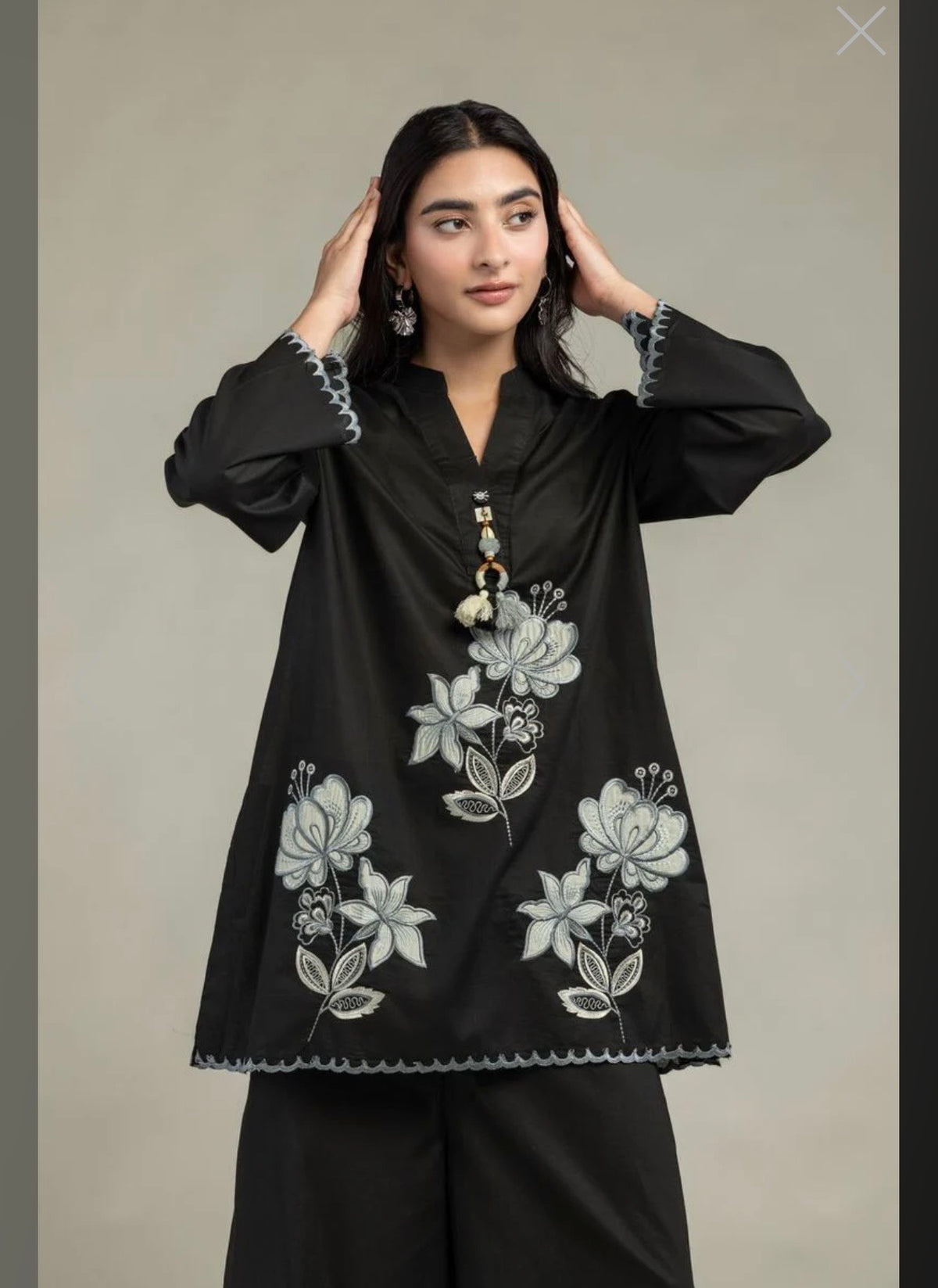 Khaadi | Embroidered | Cambric Lawn | 2-Piece | Ready to Wear | Black