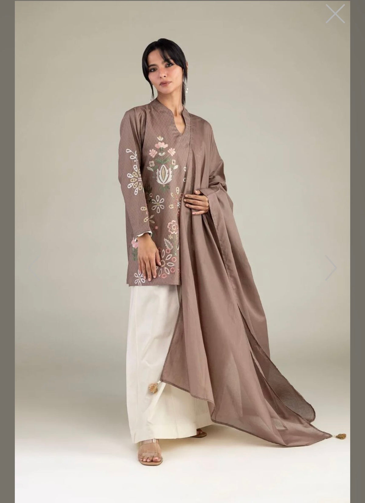 Khaadi | Embroidered | Cambric Lawn | 3-Piece | Ready to Wear | Brown