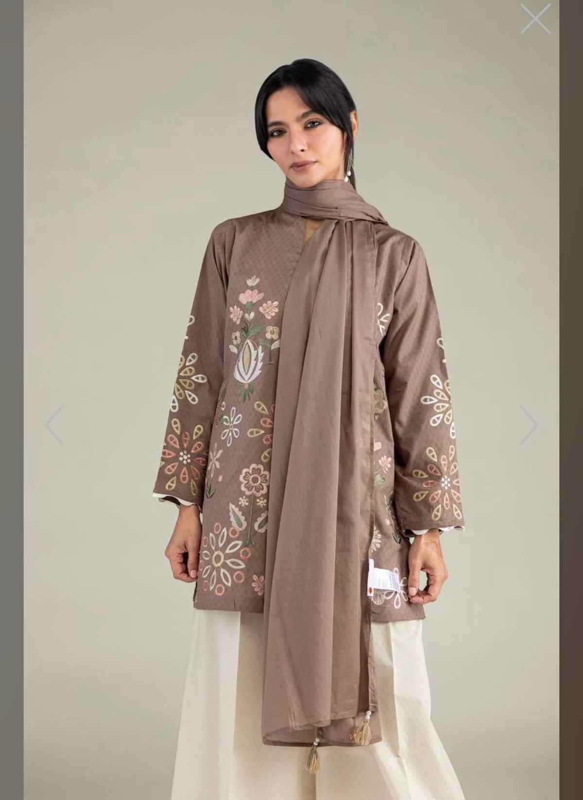 Khaadi | Embroidered | Cambric Lawn | 3-Piece | Ready to Wear | Brown